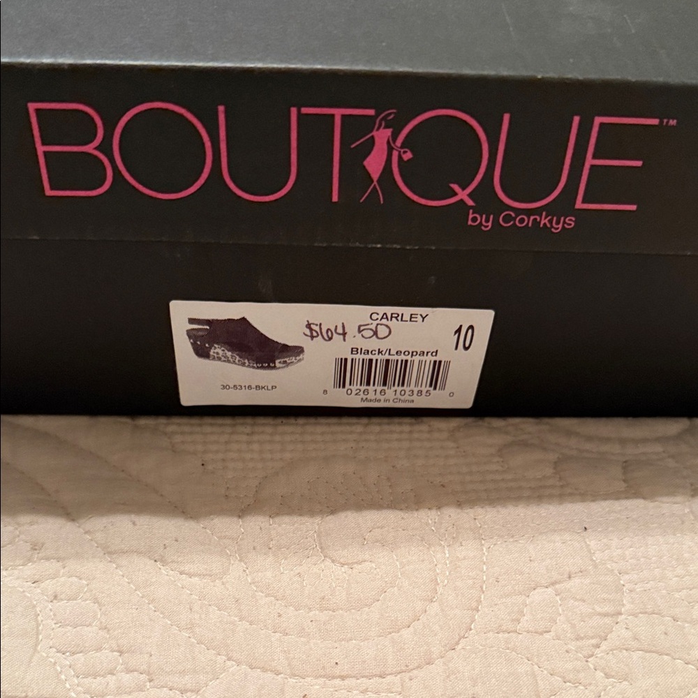 BCBGeneration Black Leopard Wedges